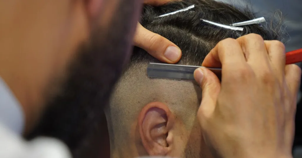 découvrez la coupe homme fade avec une longue mèche sur le dessus, un style moderne et élégant qui allie précision du dégradé et liberté du volume.